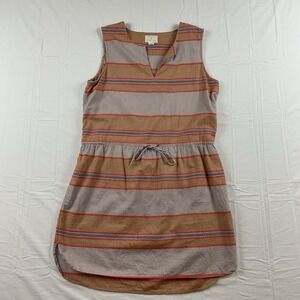 Caslon Petite Medium  Sleeveless Striped Dress Tie‎ Waist Cotton Summer Boho